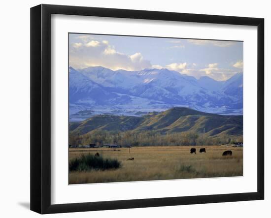 Looking West Towards the Rocky Mountains from Big Timber, Sweet Grass County, Montana, USA-Robert Francis-Framed Photographic Print