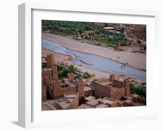 Lookink Down on the Kasbah, Ait-Benhaddou, UNESCO World Heritage Site, Morocco, North Africa, Afric-Simon Montgomery-Framed Photographic Print