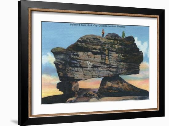 Lookout Mountain, ID - Balanced Rock in Rock City Gardens-Lantern Press-Framed Art Print