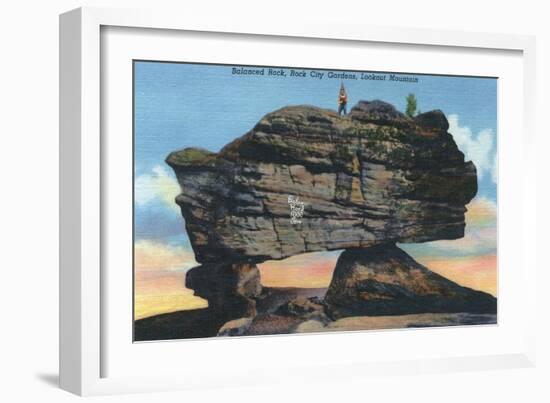 Lookout Mountain, ID - Balanced Rock in Rock City Gardens-Lantern Press-Framed Art Print