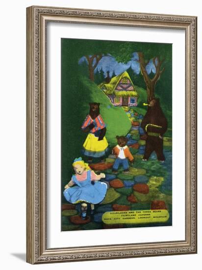 Lookout Mountain, Tennessee - Fairyland Caverns, Interior View of Goldilocks and the 3 Bears-Lantern Press-Framed Art Print