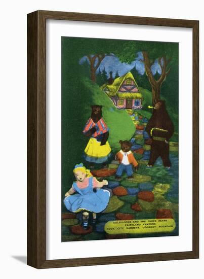 Lookout Mountain, Tennessee - Fairyland Caverns, Interior View of Goldilocks and the 3 Bears-Lantern Press-Framed Art Print
