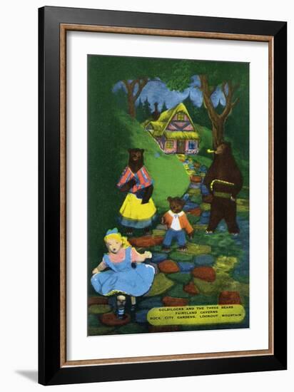 Lookout Mountain, Tennessee - Fairyland Caverns, Interior View of Goldilocks and the 3 Bears-Lantern Press-Framed Art Print