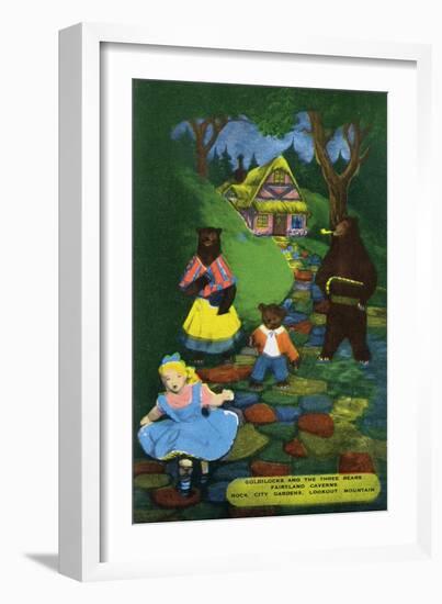 Lookout Mountain, Tennessee - Fairyland Caverns, Interior View of Goldilocks and the 3 Bears-Lantern Press-Framed Art Print