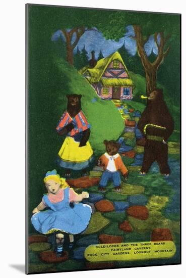 Lookout Mountain, Tennessee - Fairyland Caverns, Interior View of Goldilocks and the 3 Bears-Lantern Press-Mounted Art Print