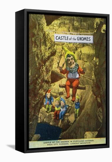 Lookout Mountain, Tennessee - Fairyland Caverns, Interior View of the Castle of Gnomes-Lantern Press-Framed Stretched Canvas