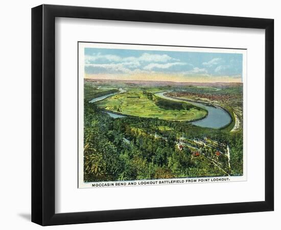 Lookout Mountain, Tennessee - Moccasin Bend, Lookout Battlefield View from Mt-Lantern Press-Framed Art Print