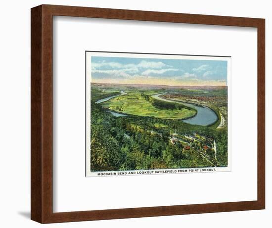 Lookout Mountain, Tennessee - Moccasin Bend, Lookout Battlefield View from Mt-Lantern Press-Framed Art Print