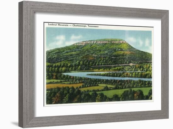 Lookout Mountain, Tennessee - Panoramic View of the Mountain from Chattanooga-Lantern Press-Framed Art Print