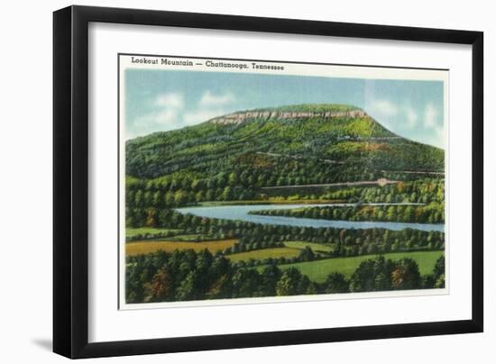 Lookout Mountain, Tennessee - Panoramic View of the Mountain from Chattanooga-Lantern Press-Framed Art Print