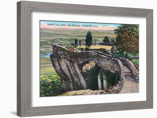 Lookout Mountain, Tennessee - Rock City Gardens, View of Lover's Leap-Lantern Press-Framed Art Print