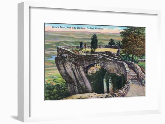 Lookout Mountain, Tennessee - Rock City Gardens, View of Lover's Leap-Lantern Press-Framed Art Print