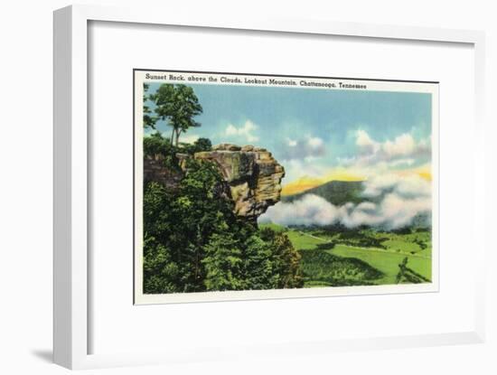 Lookout Mountain, Tennessee - Scenic View from Sunset Rock on the Mountain-Lantern Press-Framed Art Print