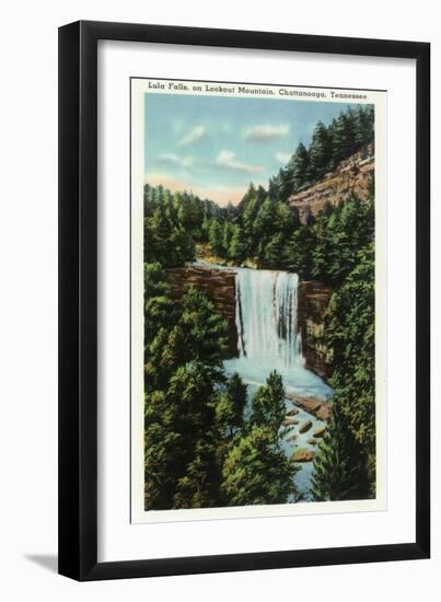 Lookout Mountain, Tennessee - View of Lula Falls-Lantern Press-Framed Art Print