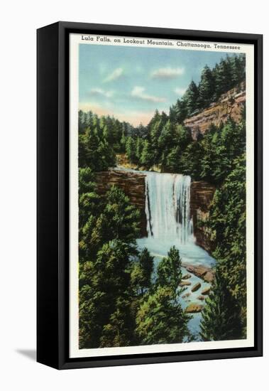 Lookout Mountain, Tennessee - View of Lula Falls-Lantern Press-Framed Stretched Canvas