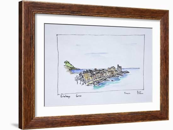 Lookout over Erbalunga and the Mediterranean, Corsica, France-Richard Lawrence-Framed Photographic Print