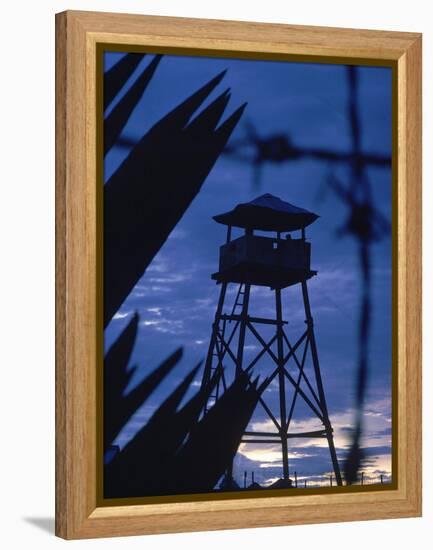 Lookout Tower Outside a Fortified Village During Vietnam War-Larry Burrows-Framed Premier Image Canvas