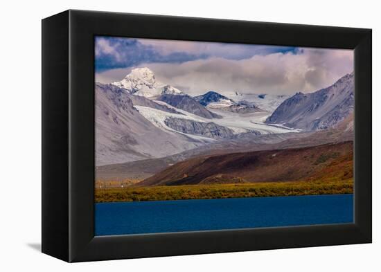 Lookout view of Glacier and Mountains off Richardson Highway, Route 4, Alaska-null-Framed Premier Image Canvas