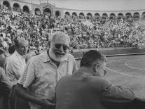 Author Ernest Hemingway with Friend at Spanish Toreadors-Loomis Dean-Premium Photographic Print