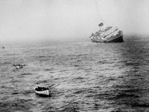 Italian Liner Andrea Doria Sinking in Atlantic after Collision with Swedish Ship Stockholm by Loomis Dean