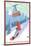 Loon Mountain Park - Snowboarder and Tram-Lantern Press-Mounted Art Print