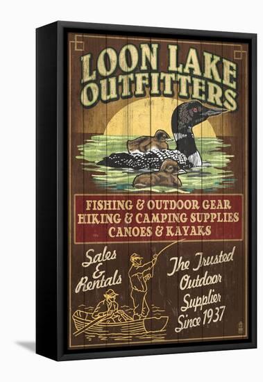 Loon Outfitters - Vintage Sign-Lantern Press-Framed Stretched Canvas