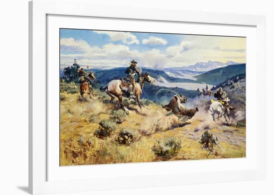 Loops and Swift Horses Are Surer Than Lead-Charles Marion Russell-Framed Art Print