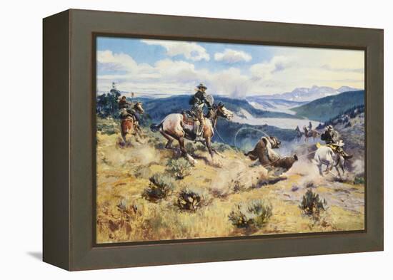 Loops and Swift Horses are Surer than Lead-Charles Marion Russell-Framed Stretched Canvas