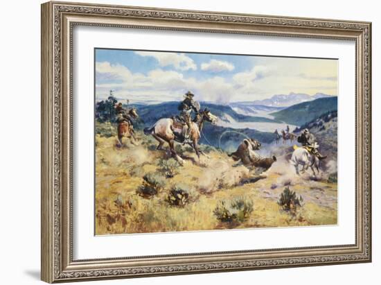 Loops and Swift Horses are Surer than Lead-Charles Marion Russell-Framed Art Print