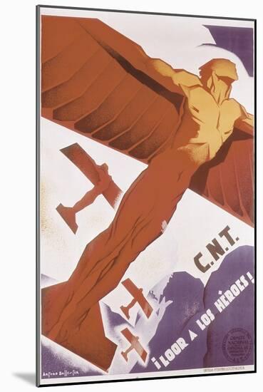 Loor for Heroes, Republican Spanish Civil War Poster-Arturo Ballester-Mounted Art Print