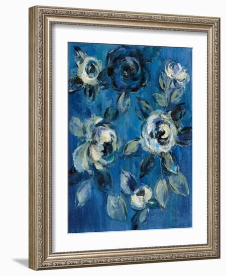 Loose Flowers on Blue I-Silvia Vassileva-Framed Art Print