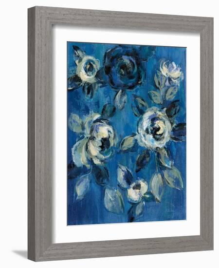 Loose Flowers on Blue I-Silvia Vassileva-Framed Art Print