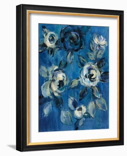 Loose Flowers on Blue I-Silvia Vassileva-Framed Art Print