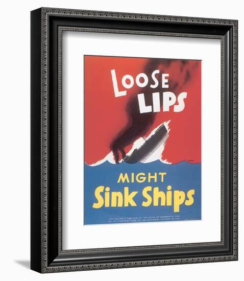 Loose Lips Might Sink Ships-null-Framed Art Print