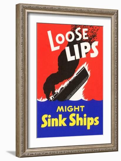 Loose Lips Might Sink Ships-null-Framed Art Print