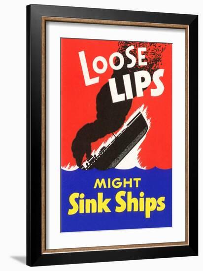 Loose Lips Might Sink Ships-null-Framed Art Print