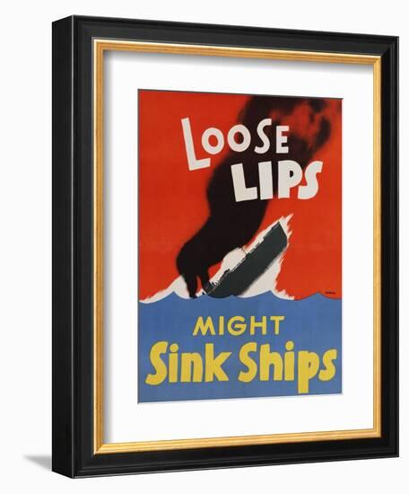 Loose Lips Might Sink Ships-David Pollack-Framed Giclee Print