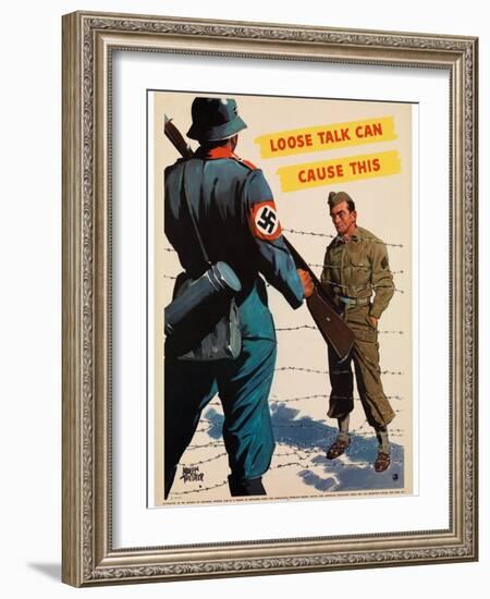 Loose Talk Can Cause This, 1942-Adolph Treidler-Framed Giclee Print