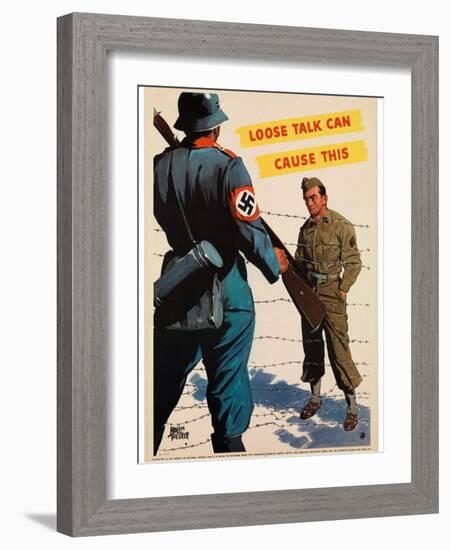 Loose Talk Can Cause This, 1942-Adolph Treidler-Framed Giclee Print