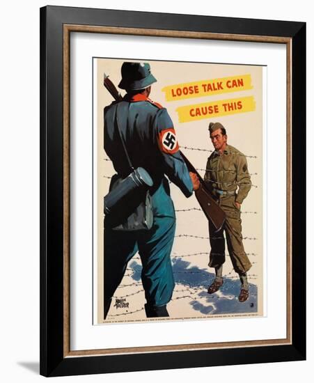 Loose Talk Can Cause This, 1942-Adolph Treidler-Framed Giclee Print