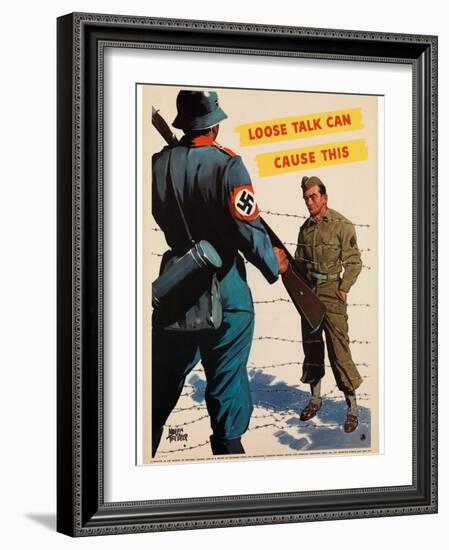 Loose Talk Can Cause This, 1942-Adolph Treidler-Framed Giclee Print