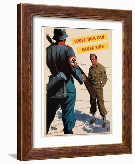 Loose Talk Can Cause This, 1942-Adolph Treidler-Framed Premium Giclee Print