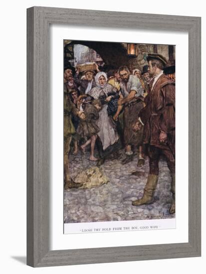 Loose Thy Hold from the Boy, Good Wife', 1923-Arthur C. Michael-Framed Giclee Print