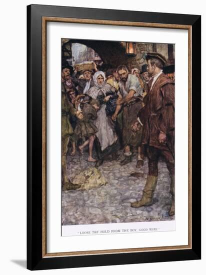 Loose Thy Hold from the Boy, Good Wife', 1923-Arthur C. Michael-Framed Giclee Print