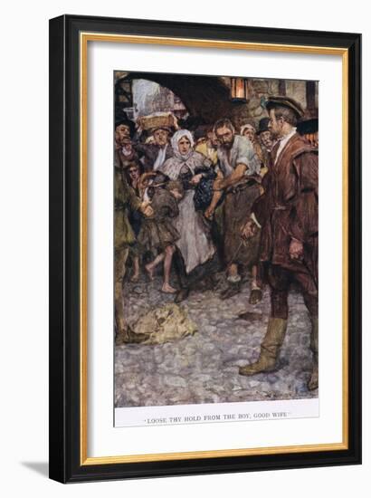 Loose Thy Hold from the Boy, Good Wife', 1923-Arthur C. Michael-Framed Giclee Print
