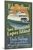 Lopez Island, Washington - Ferry Ride-Lantern Press-Mounted Art Print
