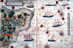 Map of Brazil by Portuguese Navigators Pedro Reinel and Lopo Homen, C1525-Lopo Homen-Framed Premier Image Canvas