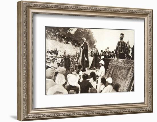 Lord Balfour speaking at the Hebrew University, Jerusalem, Palestine, 1927-Topical Press Agency-Framed Photographic Print