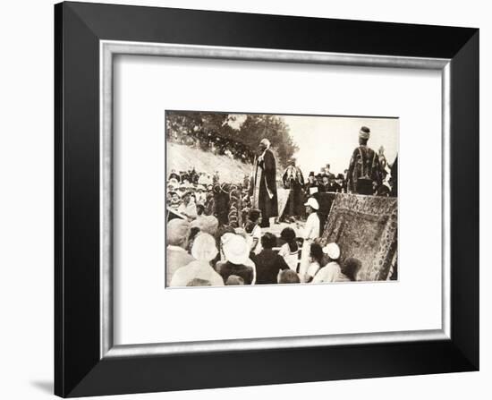 Lord Balfour speaking at the Hebrew University, Jerusalem, Palestine, 1927-Topical Press Agency-Framed Photographic Print