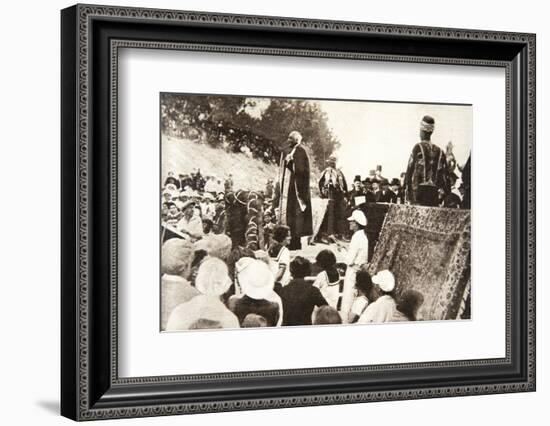 Lord Balfour speaking at the Hebrew University, Jerusalem, Palestine, 1927-Topical Press Agency-Framed Photographic Print